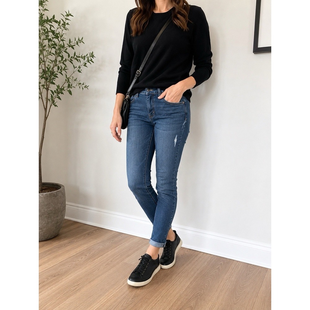 Vionic Winny Womens 8.5 Black Leather Slip On Sneakers Comfort Shoes